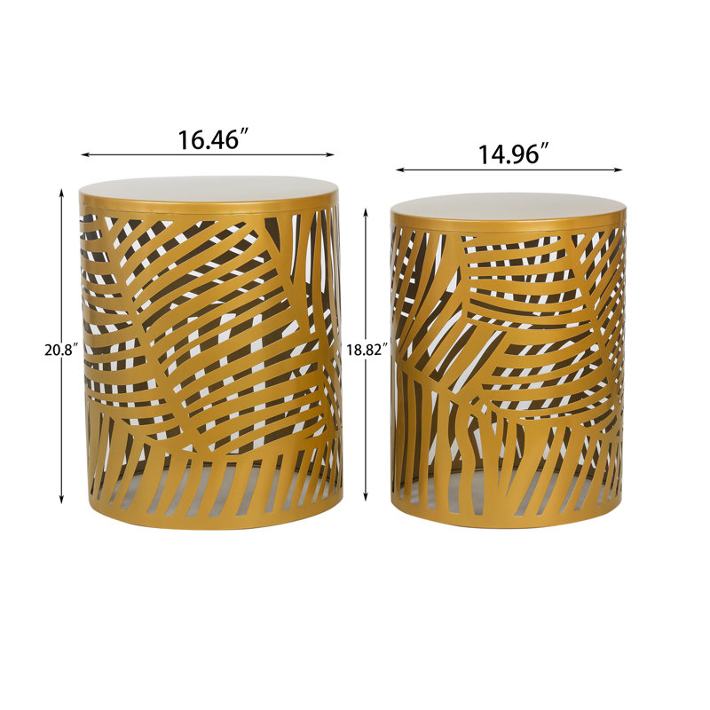 Ebern Designs Camlyn Drum Nesting Tables & Reviews | Wayfair